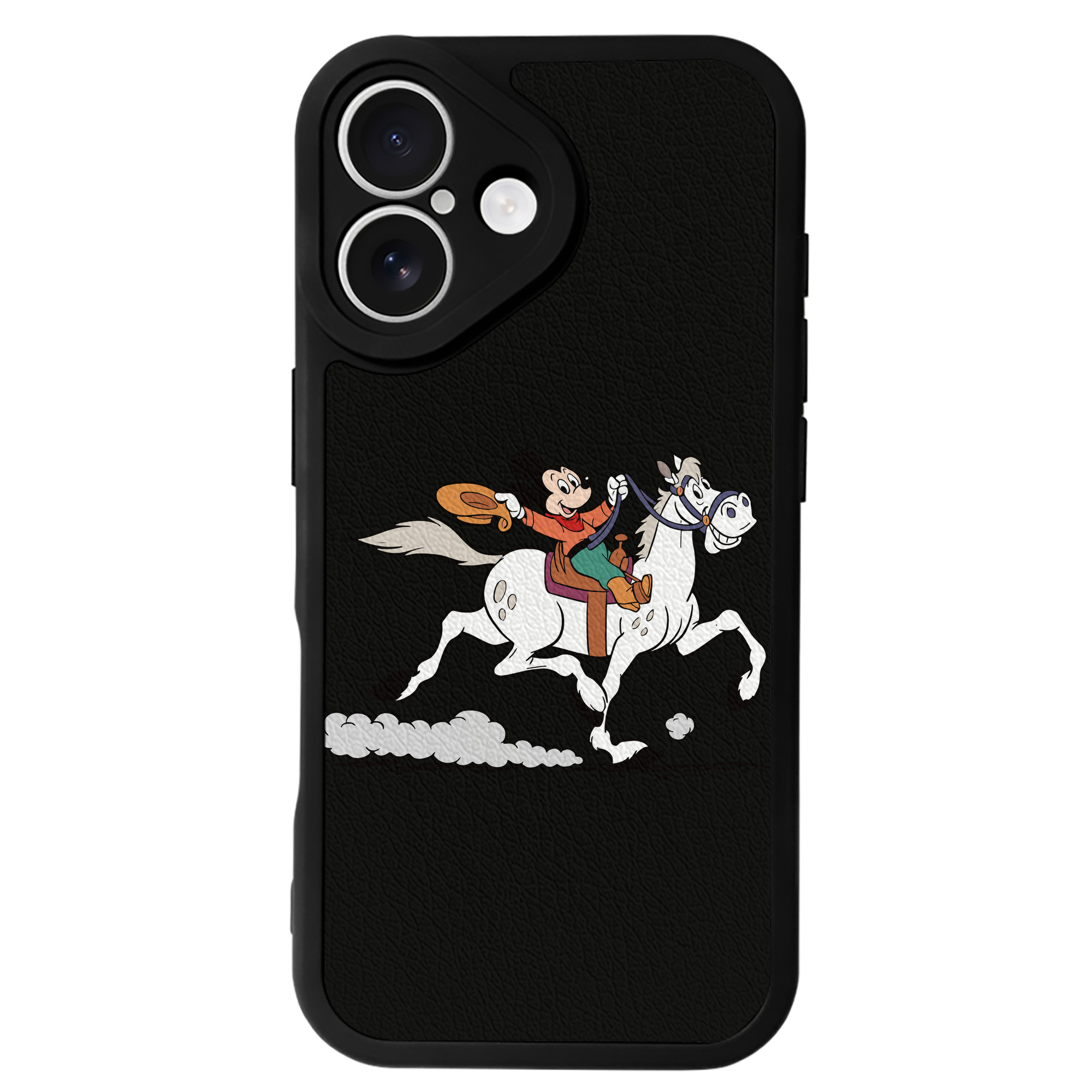 （画像用） ミッキーマウス Mickey Mouse 【iPhone 16シリーズ対応】シリコンスマホケース（レザー調） 材質：シリコン